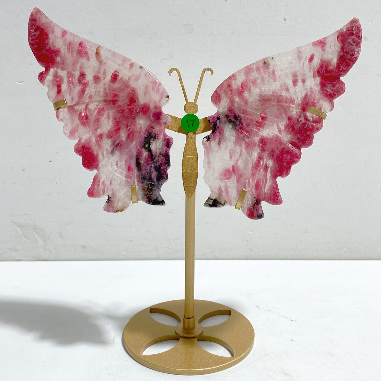 Rhodonite Mixed Quartz Butterfly Wing With Stand Wholesale (No.13-18)