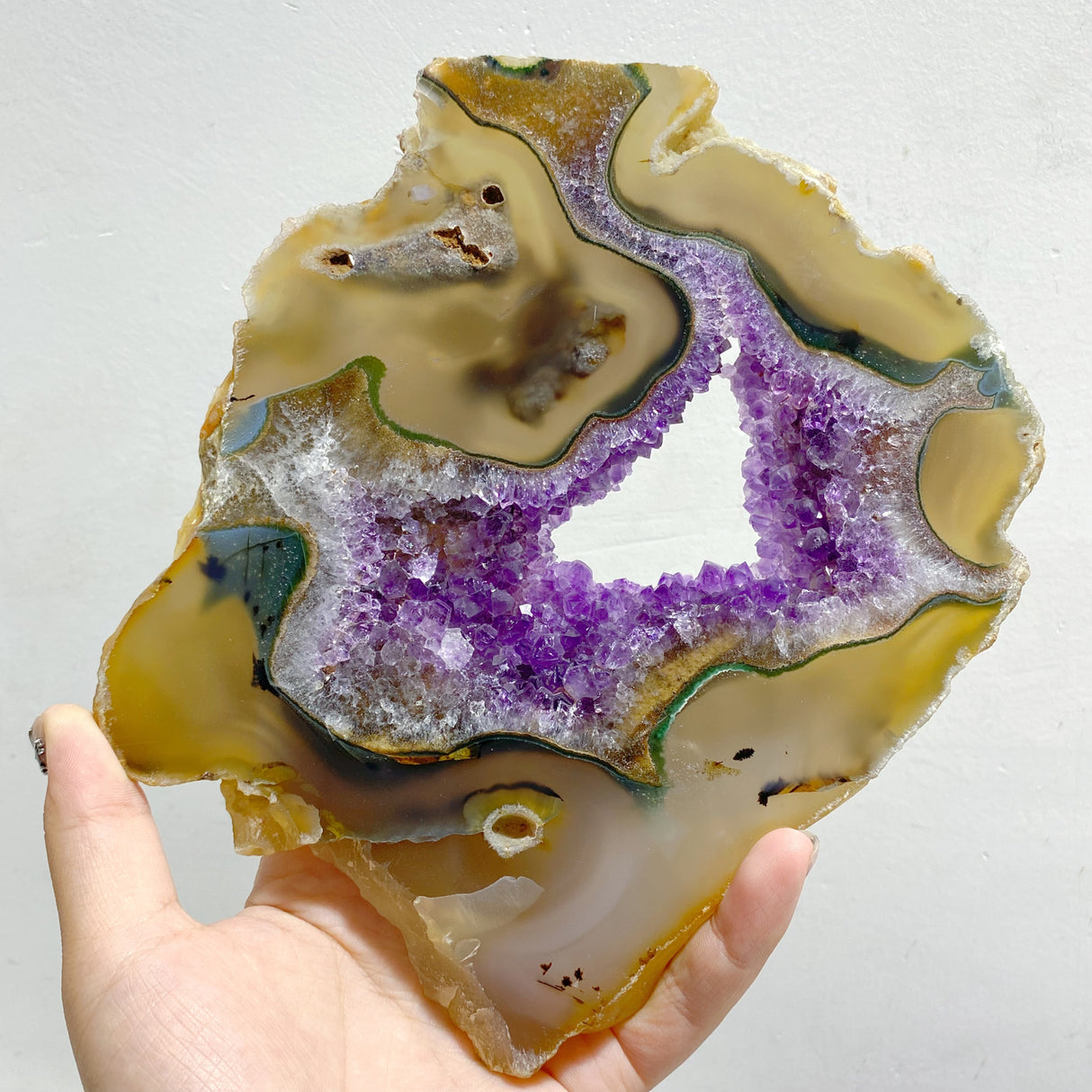6 Pieces Beautiful Large Amethyst Mixed Geode Druzy Agate Slabs