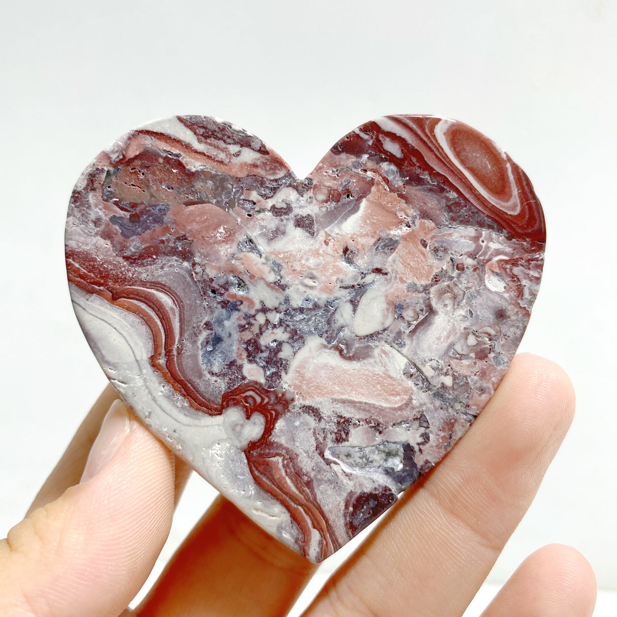 Morocco Agate Heart Wing Carving With Stand