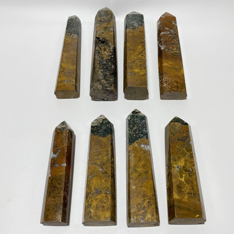 8 Pieces Large Yellow Ocean Jasper Tower -Wholesale Crystals