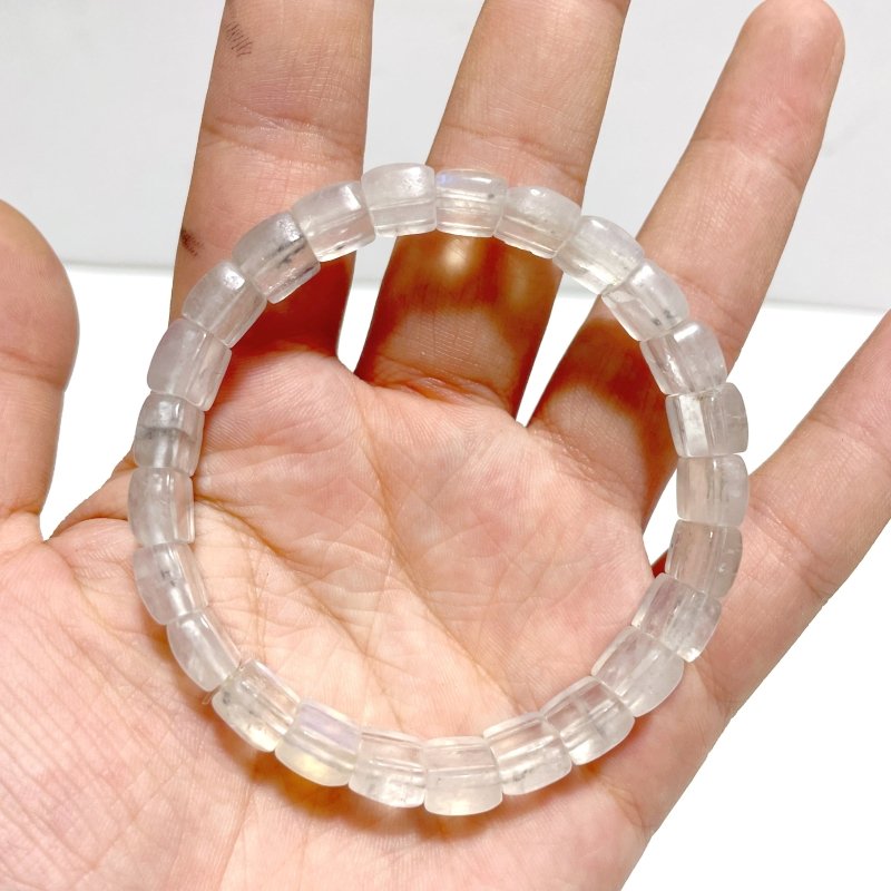 8 Pieces Sri Lanka Flash Blue Moonstone Bracelet - Wholesale Crystals