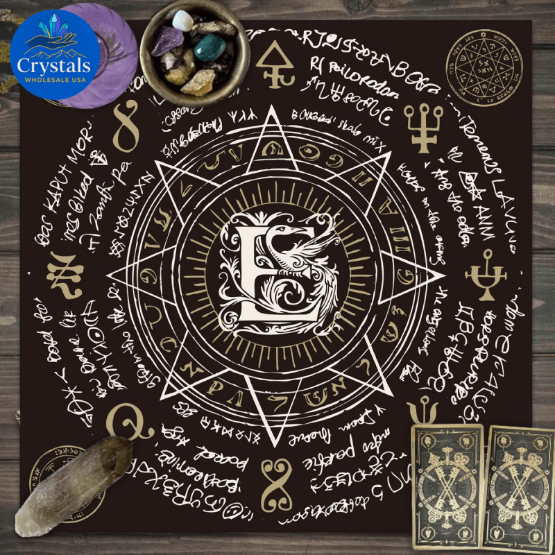 8 Vintage Rune Pentagram Tarot Tablecloth - Wholesale Crystals