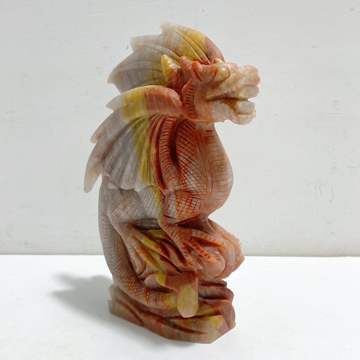 Unique China Stone Flying Dragon Castle Carving