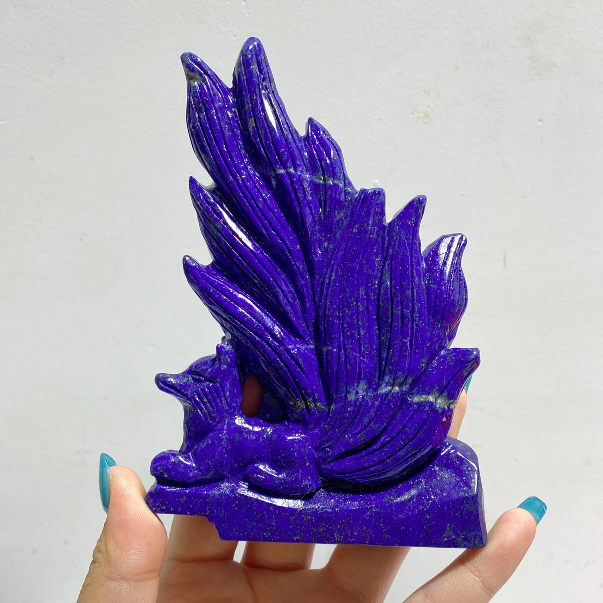 5 Pieces Lapis Lazuli Nine-tailed Fox Carving
