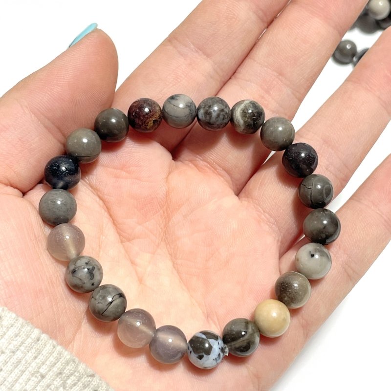 8mm Volcano Agate Bracelet Wholesale(UV - Reactive) - Wholesale Crystals