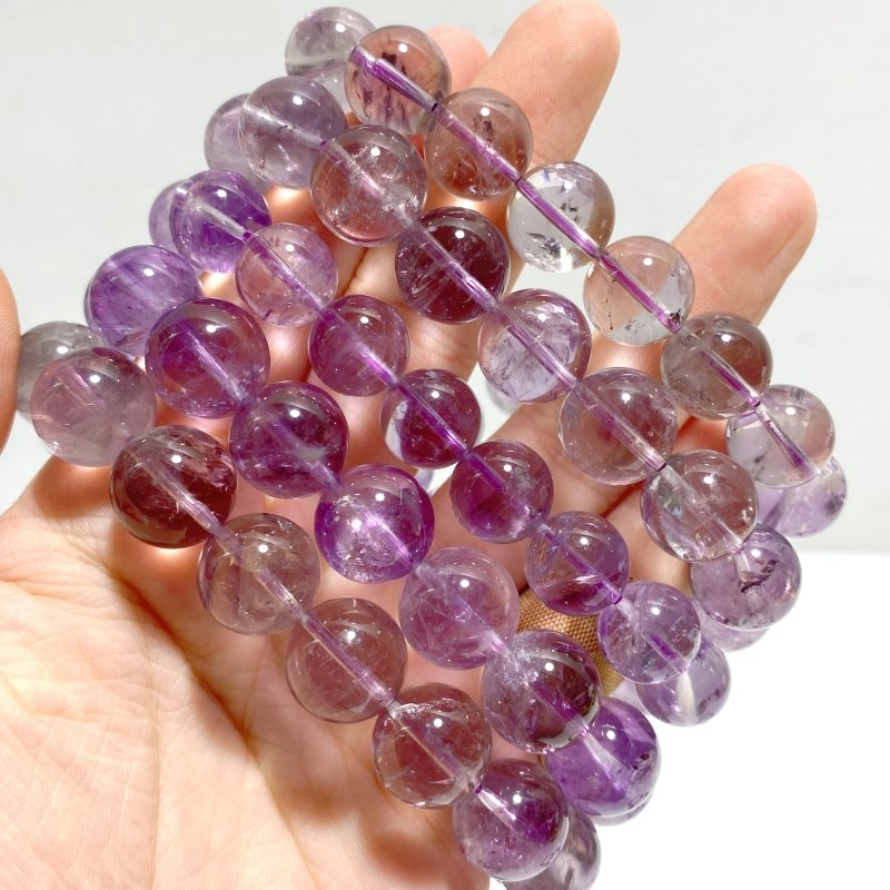 9 Pieces Light Color Amethyst Bracelets - Wholesale Crystals