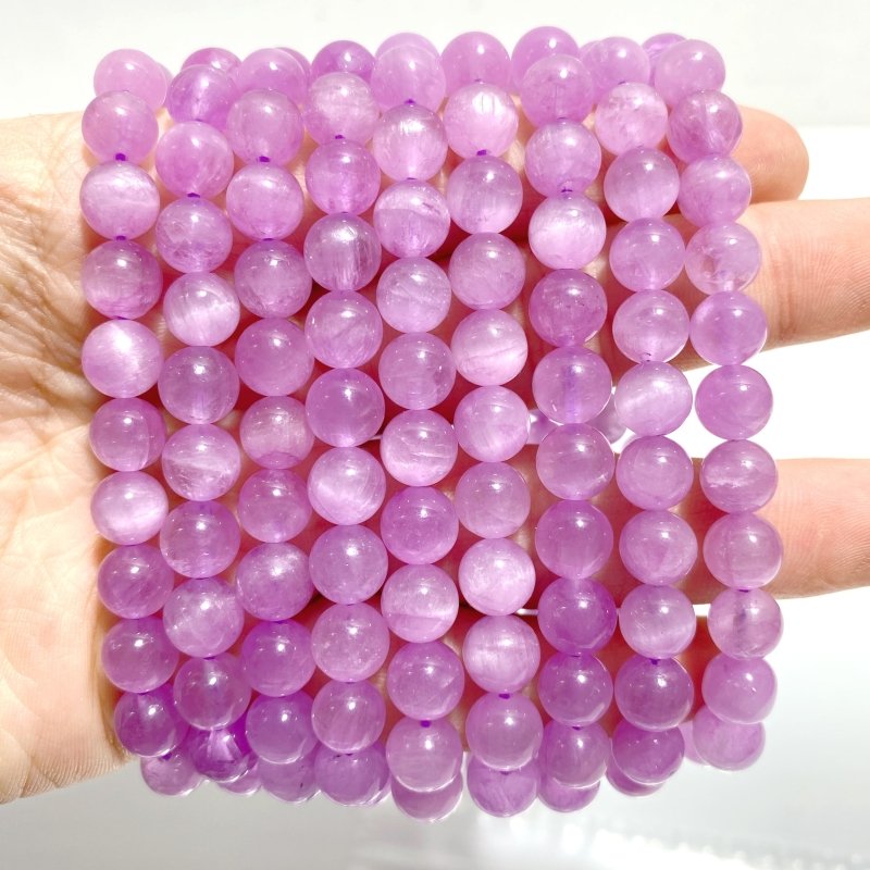 9 Pieces Purple Spodumene Kunzite Bracelets - Wholesale Crystals