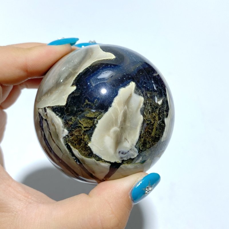 9 Pieces Volcano Agate Spheres Balls(UV - Reactive) - Wholesale Crystals