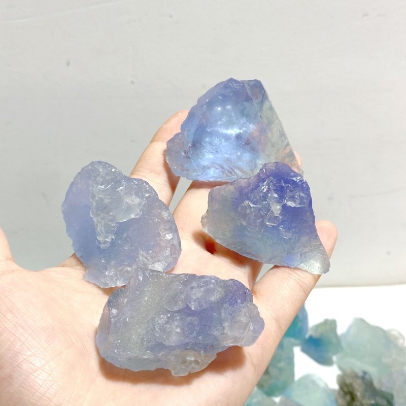 91 Pieces Blue Fluorite Mixed Calcite Raw Stone Specimen - Wholesale Crystals