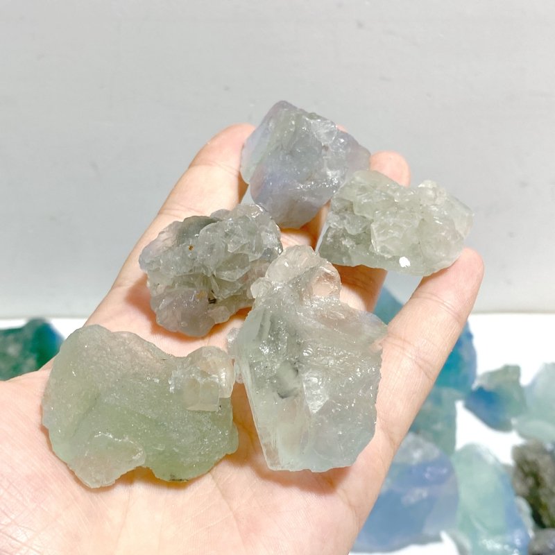 91 Pieces Blue Fluorite Mixed Calcite Raw Stone Specimen - Wholesale Crystals