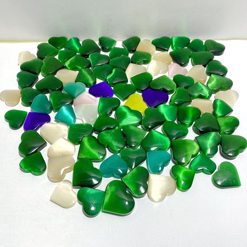 91 Pieces Glass Cat Eye Heart - Wholesale Crystals
