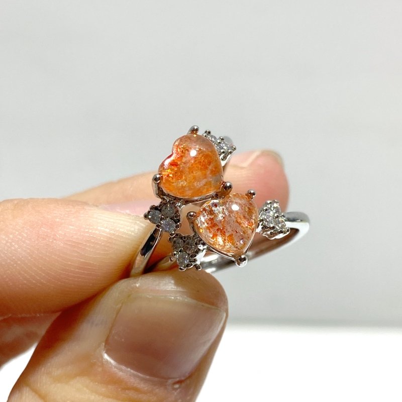 97 Pieces Beautiful Sunstone Heart Shape Ring 1 - Wholesale Crystals