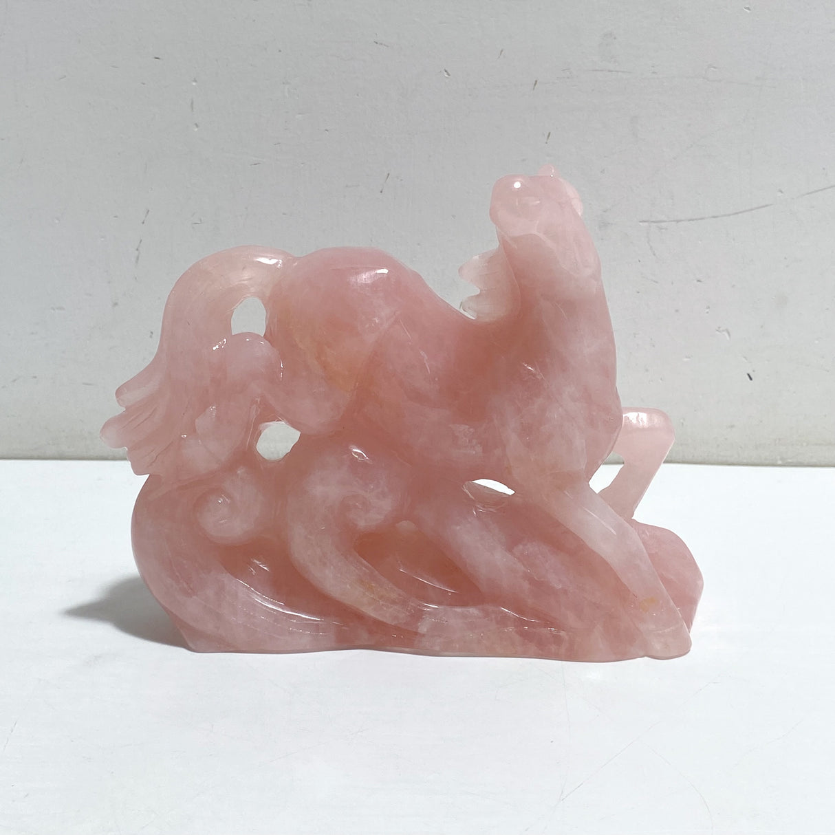 Beautiful Rose Quartz Horse Carving