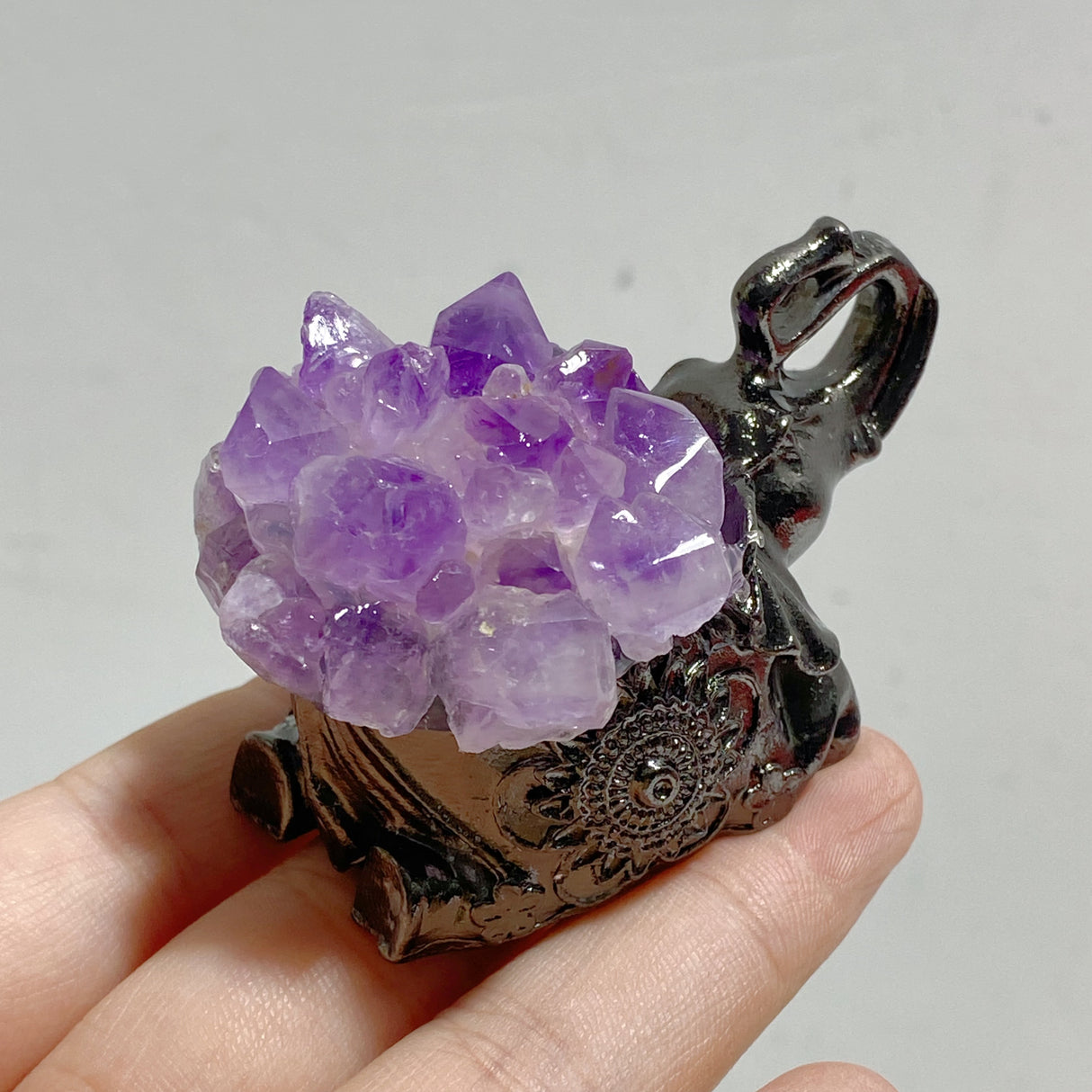 Amethyst Cluster Elephant Home Decorations