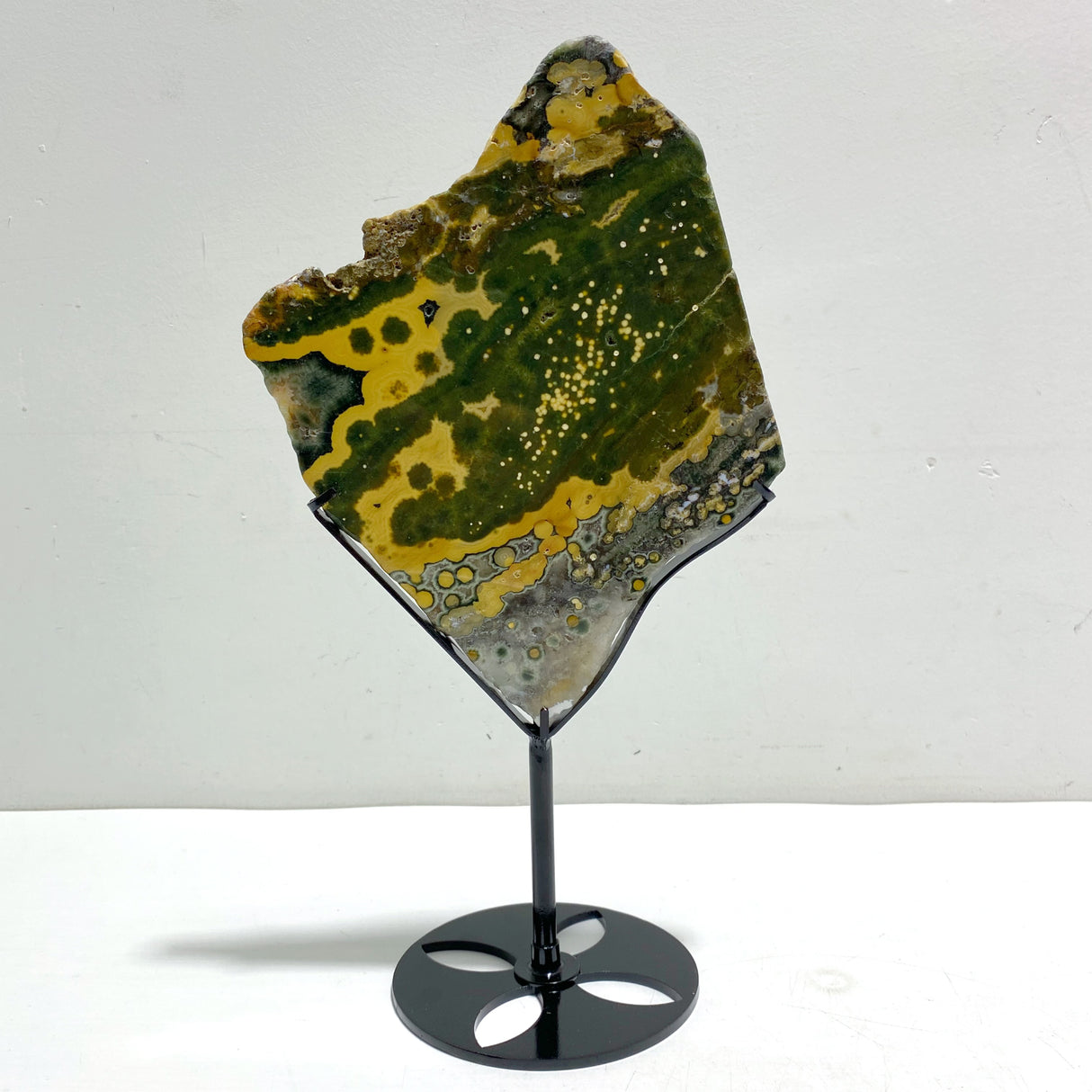 Unique 8th Vein Ocean Jasper Slab With Stand #4