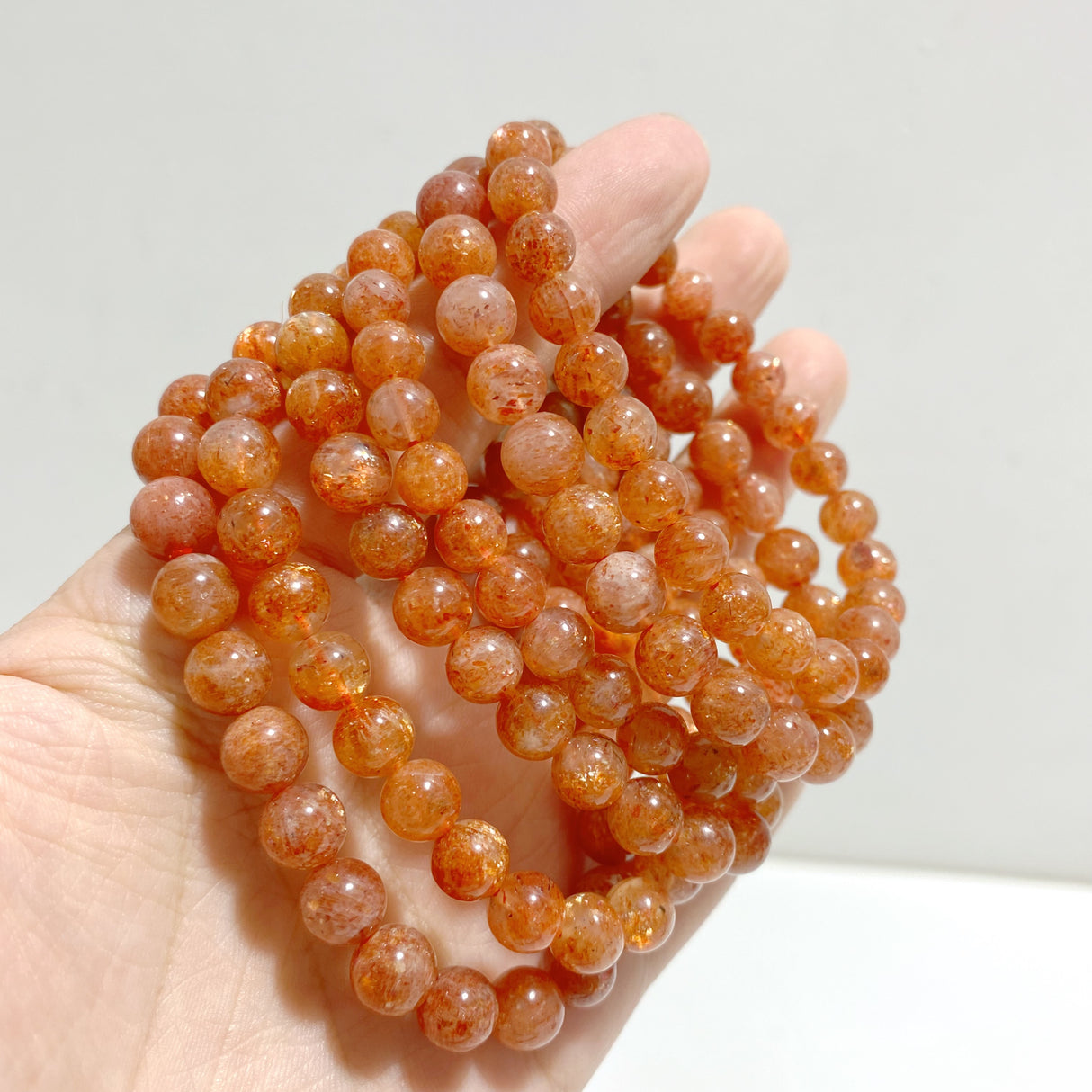 9 Pieces High Quality Sunstone Bracelets For Collection