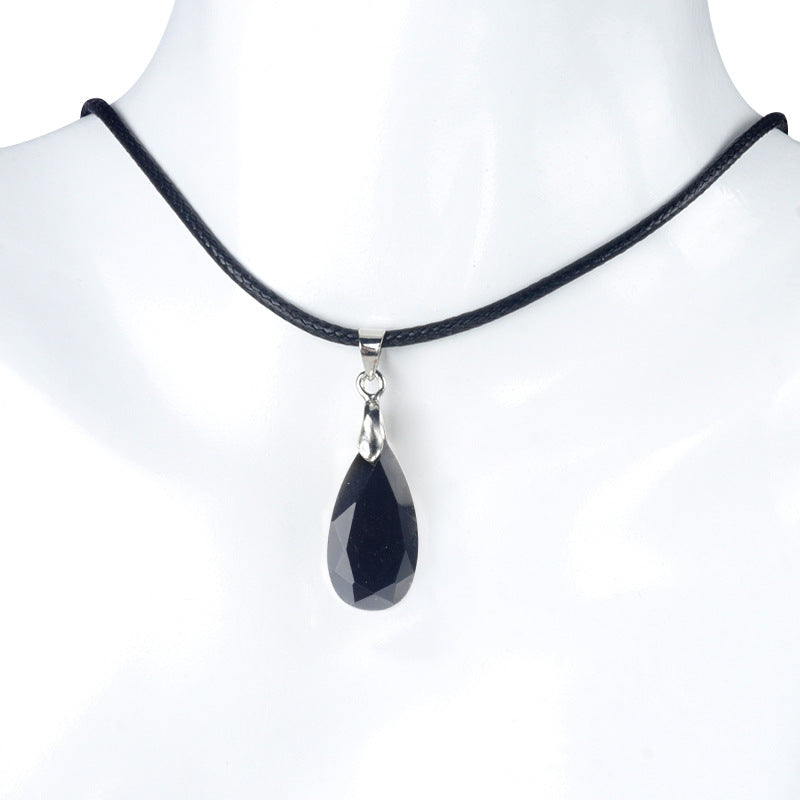 KS1691 - Cut Faceted Diamond Shape Crystal Pendant