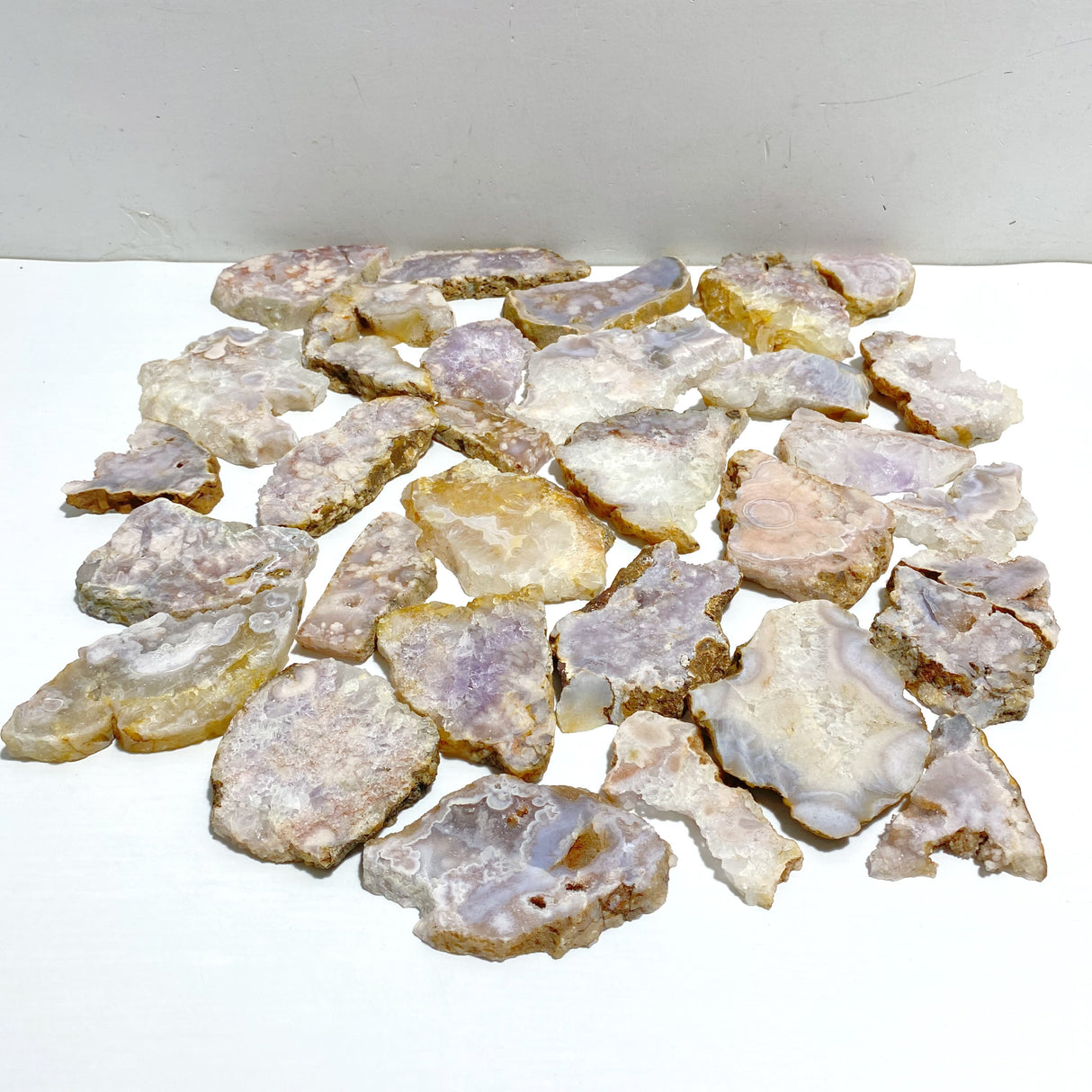 31 Pieces Sakura Flower Agate Slabs