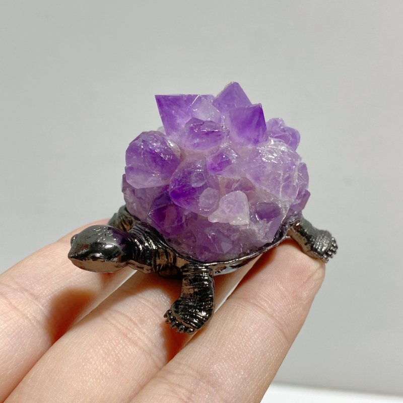 Amethyst Cluster Turtle Home Decorations -Wholesale Crystals
