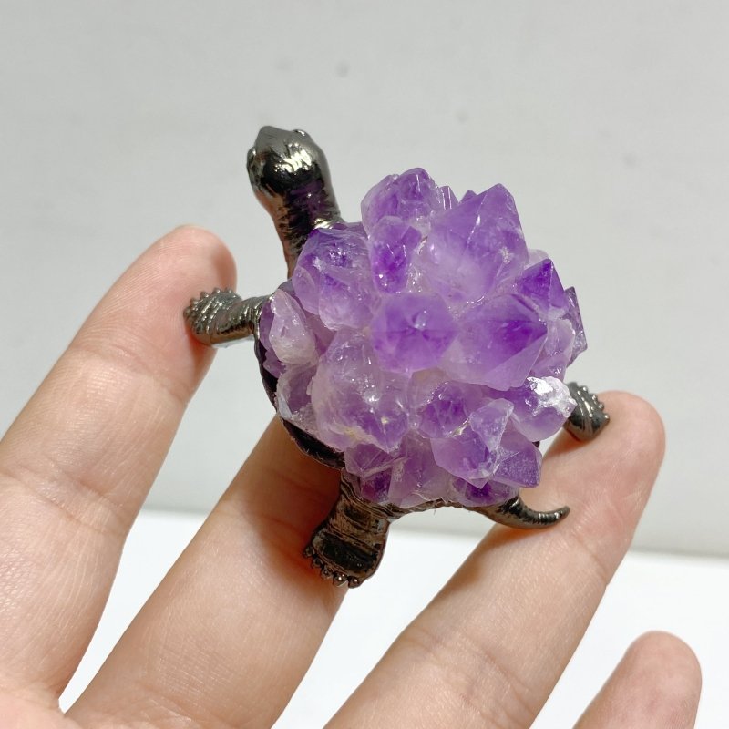 Amethyst Cluster Turtle Home Decorations -Wholesale Crystals