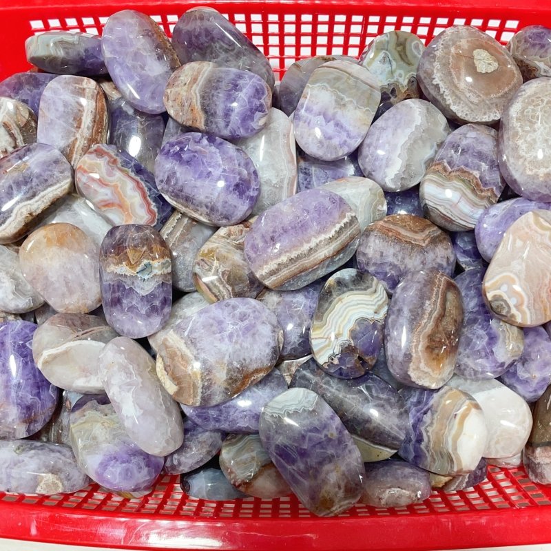 Amethyst Mixed Stripe Agate Palm Wholesale - Wholesale Crystals