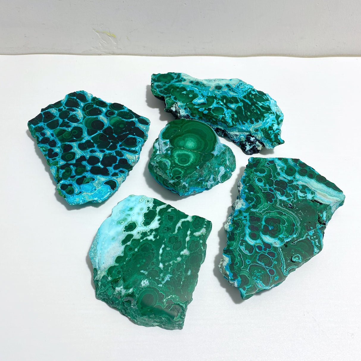 5 Pieces High Quality Beautiful Chrysocolla Mixed Malachite Slab Specimen #8
