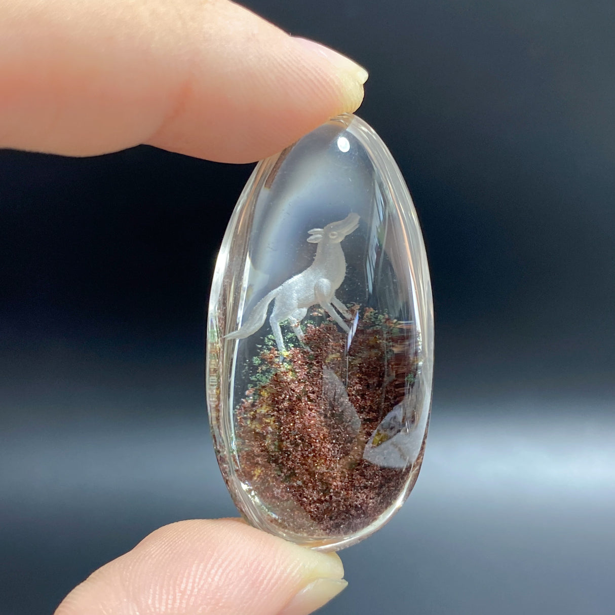 3 Pieces Horse Garden Quartz Inner Scene Carving