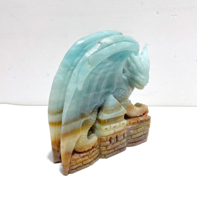 Beautiful Caribbean Calcite Flying Dragon Castle Carving - Wholesale Crystals