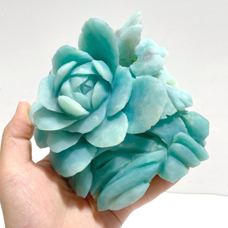 Beautiful Caribbean Calcite Large Flower Carving - Wholesale Crystals