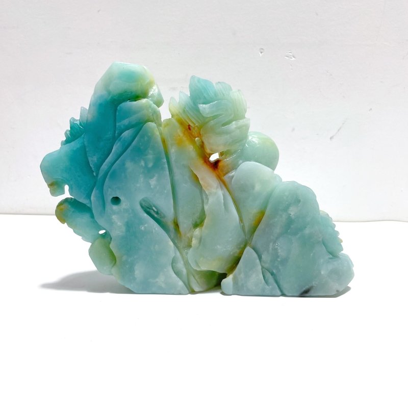 Beautiful Caribbean Calcite Two Dragons Playing with a Pearl Carving - Wholesale Crystals