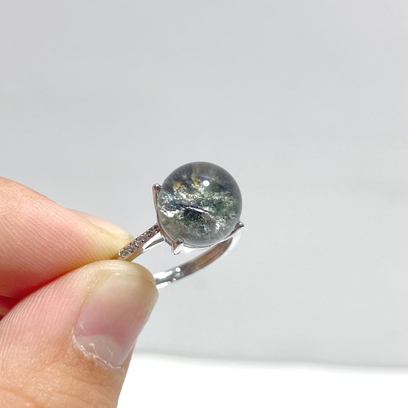 Beautiful Clear Garden Quartz Sphere Rings Wholesale - Wholesale Crystals