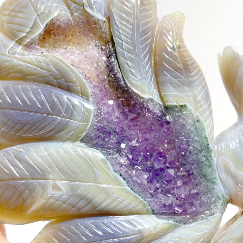 Beautiful Geode Druzy Agate Nine - tailed Fox Carving 4 - Wholesale Crystals