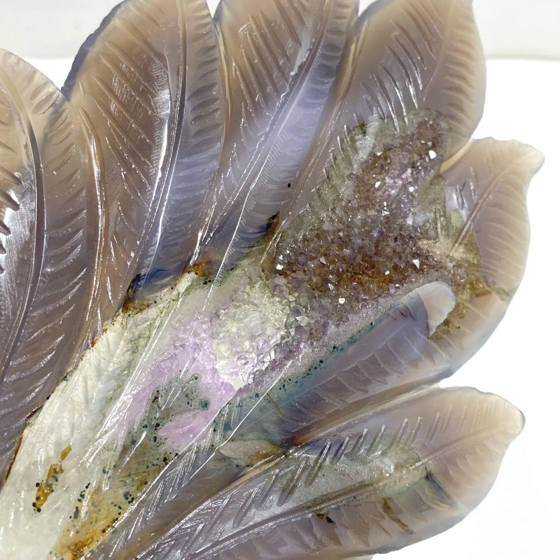 Beautiful Geode Druzy Agate Nine - tailed Fox Carving 8 - Wholesale Crystals