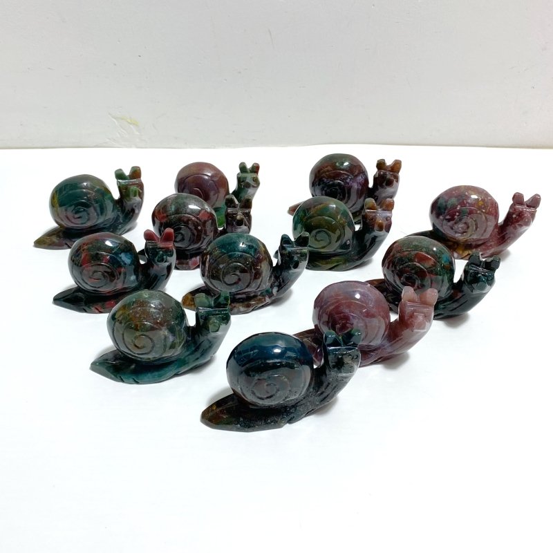 Beautiful Large Ocean Jasper Snails Carving Wholesale - Wholesale Crystals