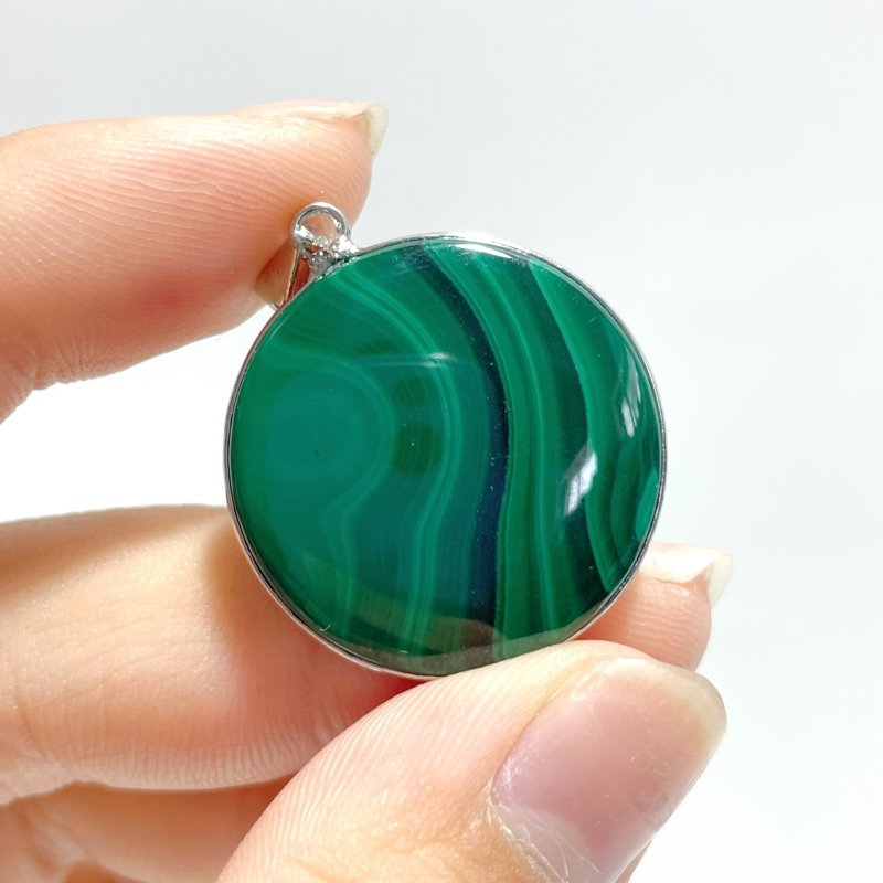 Beautiful Malachite Pendant Round Shape Wholesale - Wholesale Crystals