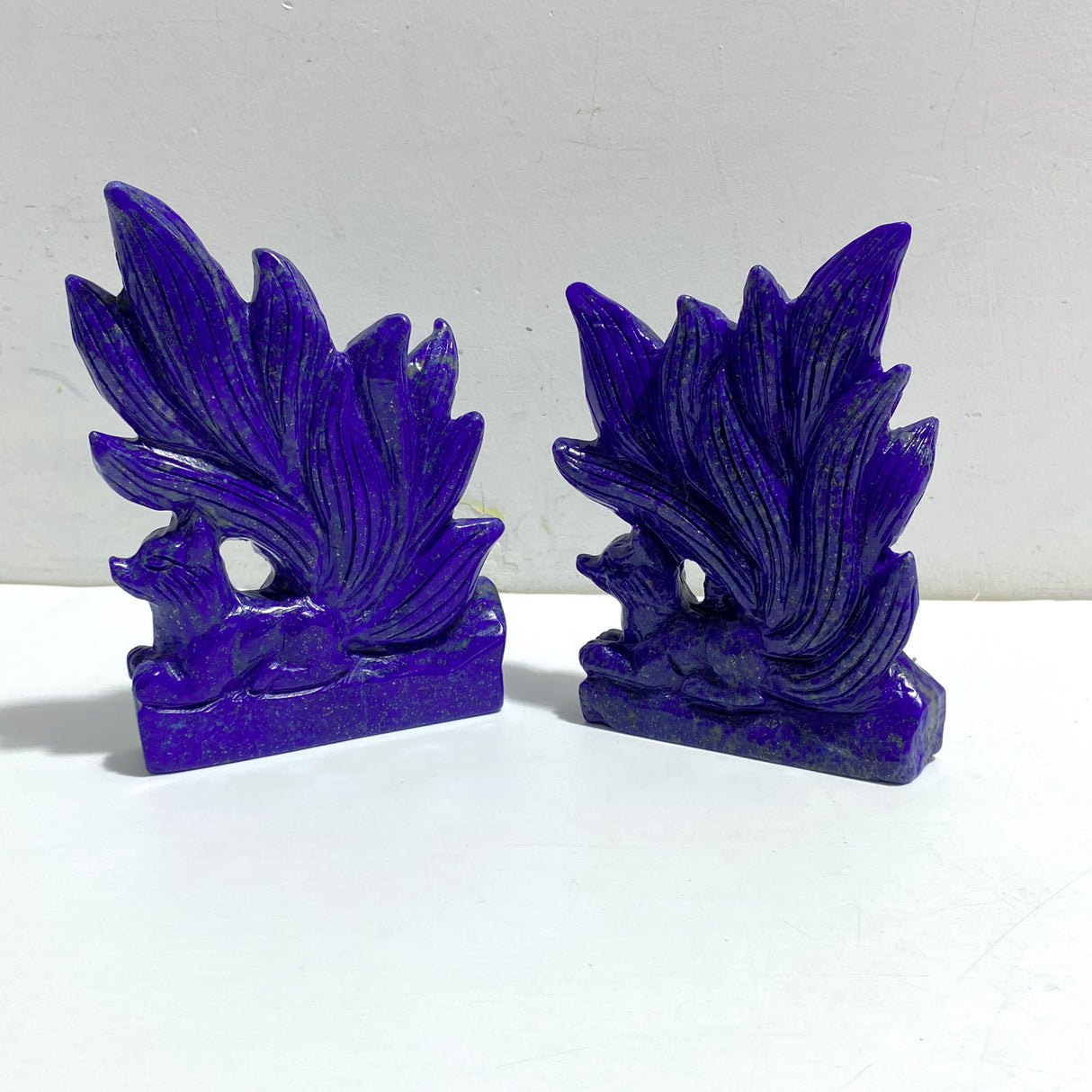 5 Pieces Lapis Lazuli Nine-tailed Fox Carving