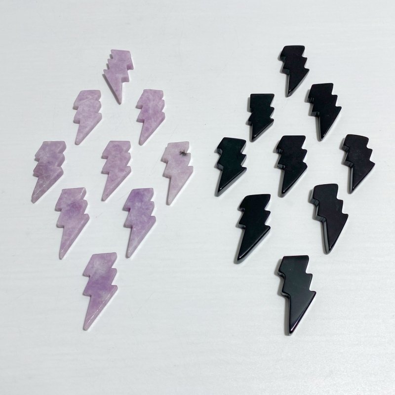 Black Obsidian & Lepidolite Lightning Carving Wholesale -Wholesale Crystals