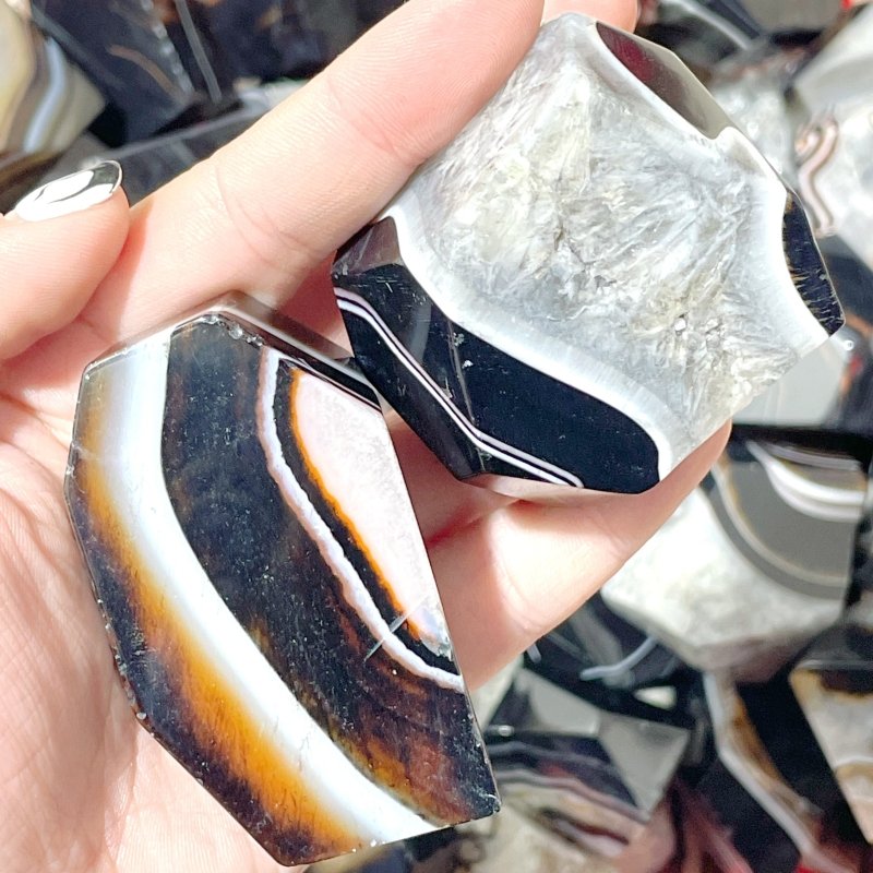Black Stripe Agate Free Form Wholesale - Wholesale Crystals