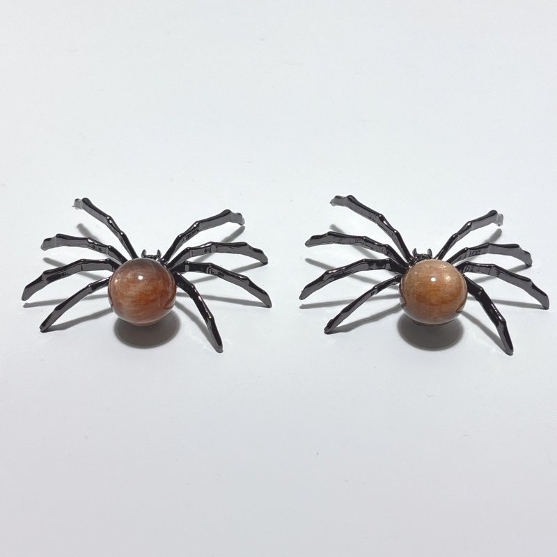Black Sunstone Crystal Sphere Spider Ornament Handmade Alloy Spider Wholesale - Wholesale Crystals
