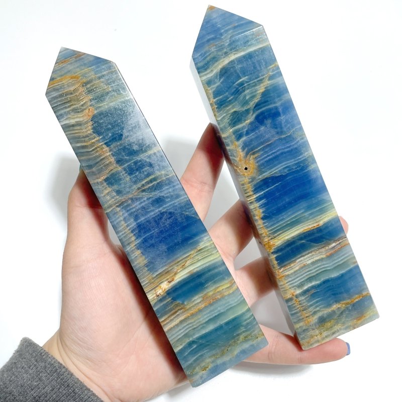 Blue Onyx Four - sided Tower Point Wholesale - Wholesale Crystals