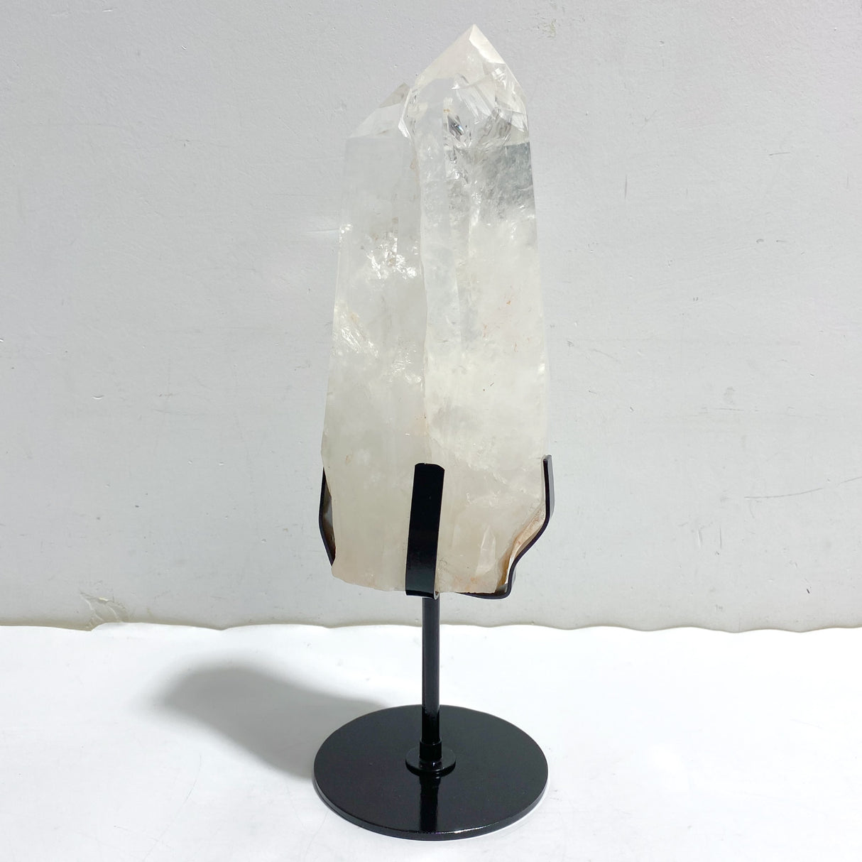 Large Clear Quartz Double Point Raw Bottom With Stand