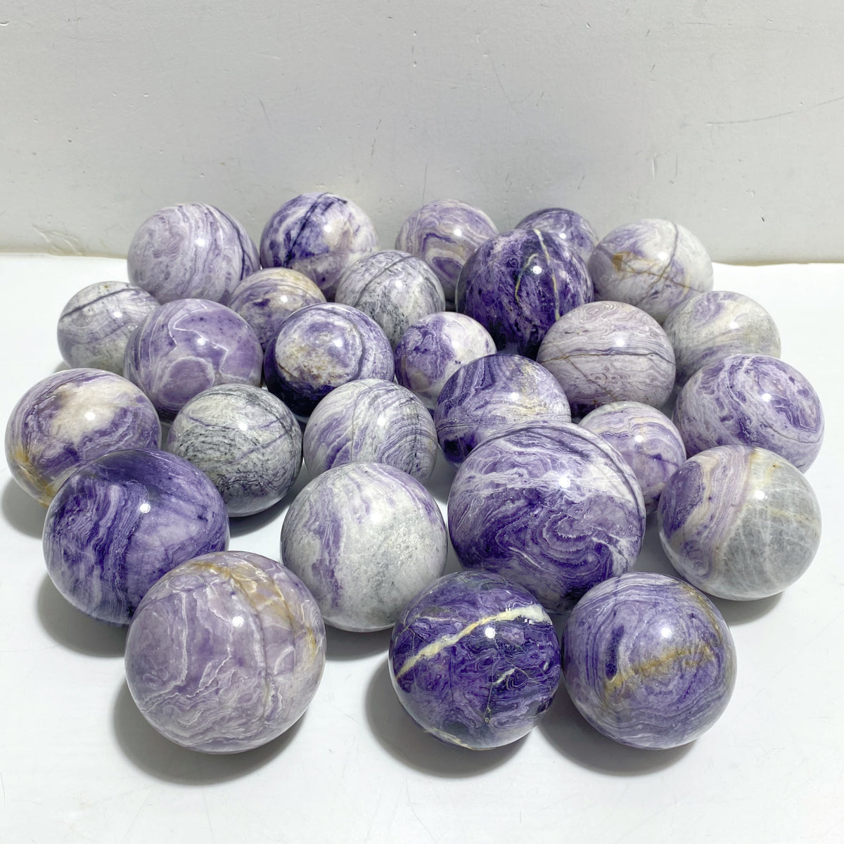 27 Pieces Purple Stripe Jasper Spheres