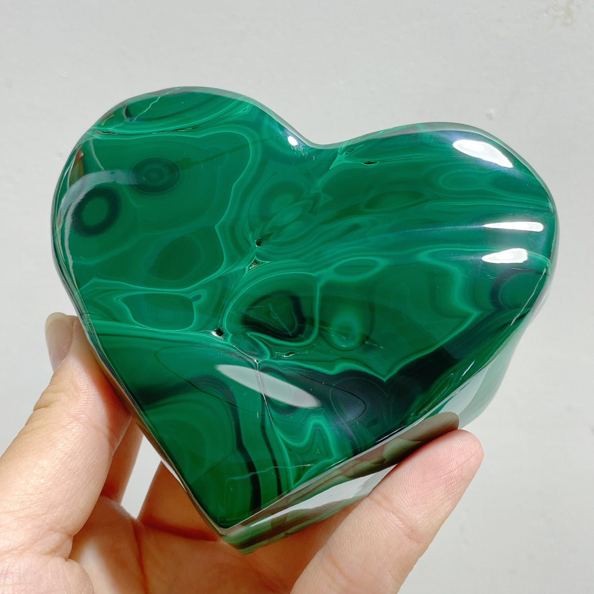 5 Pieces Large Malachite Heart Raw Bottom