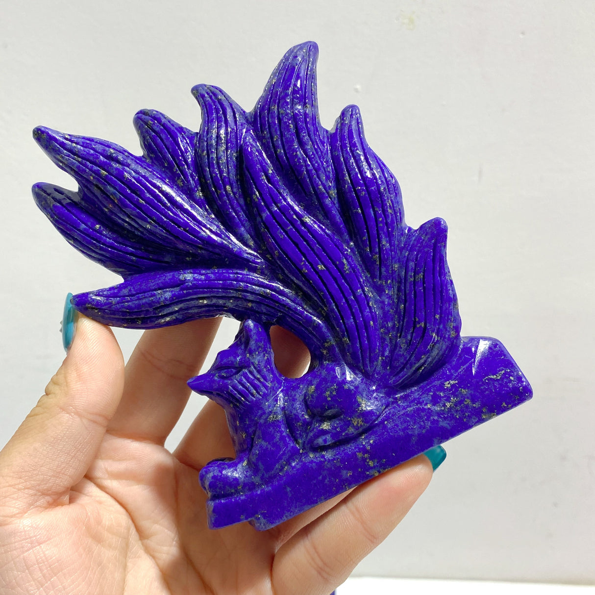5 Pieces Lapis Lazuli Nine-tailed Fox Carving