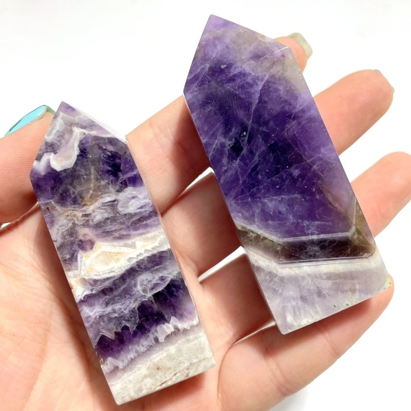 Chevron Amethyst Four - Sided Tower Point Wholesale - Wholesale Crystals