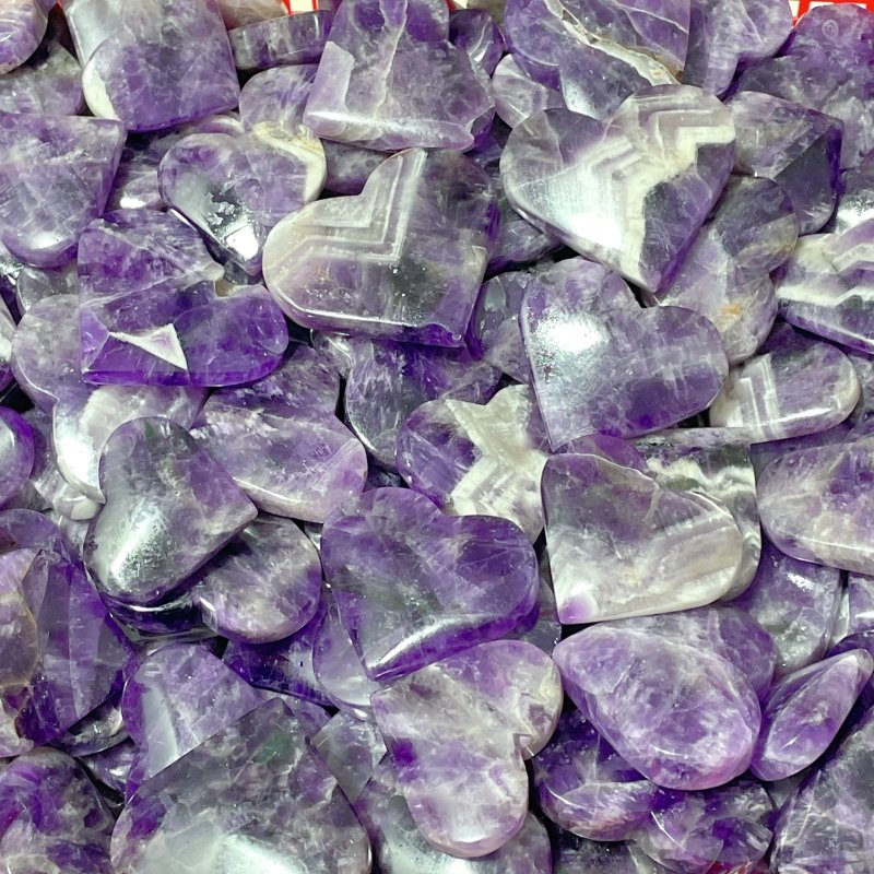 Chevron Amethyst Heart Shape Wholesale - Wholesale Crystals