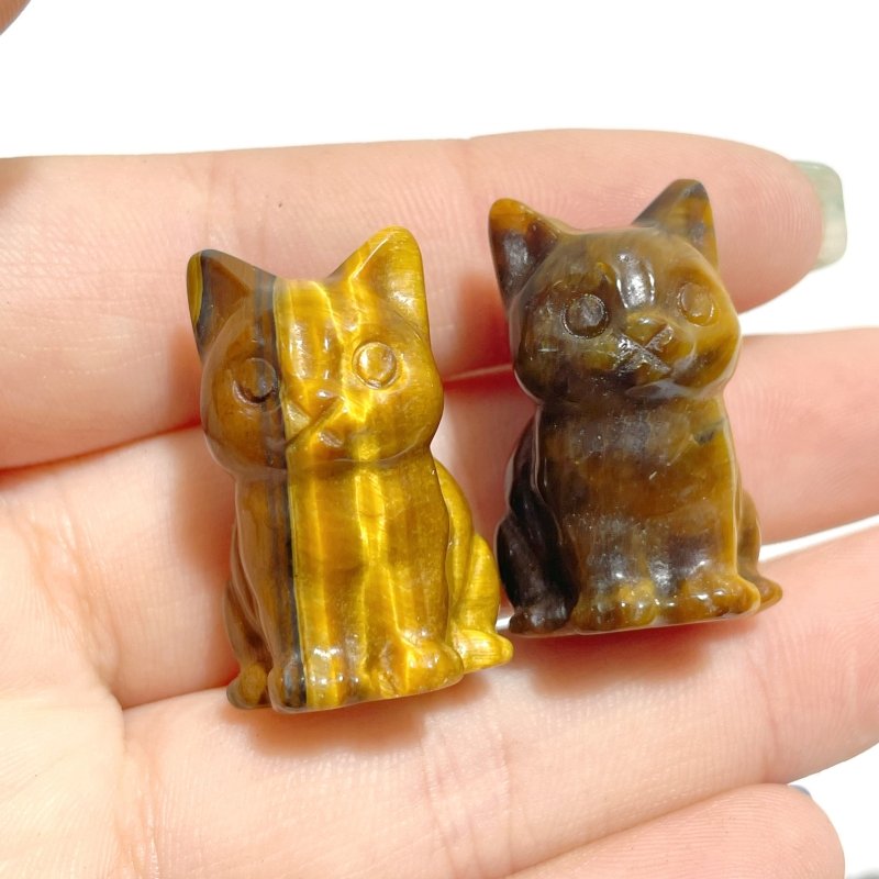 Cute Tiger Eye Cat Crystal Carving Wholesale - Wholesale Crystals