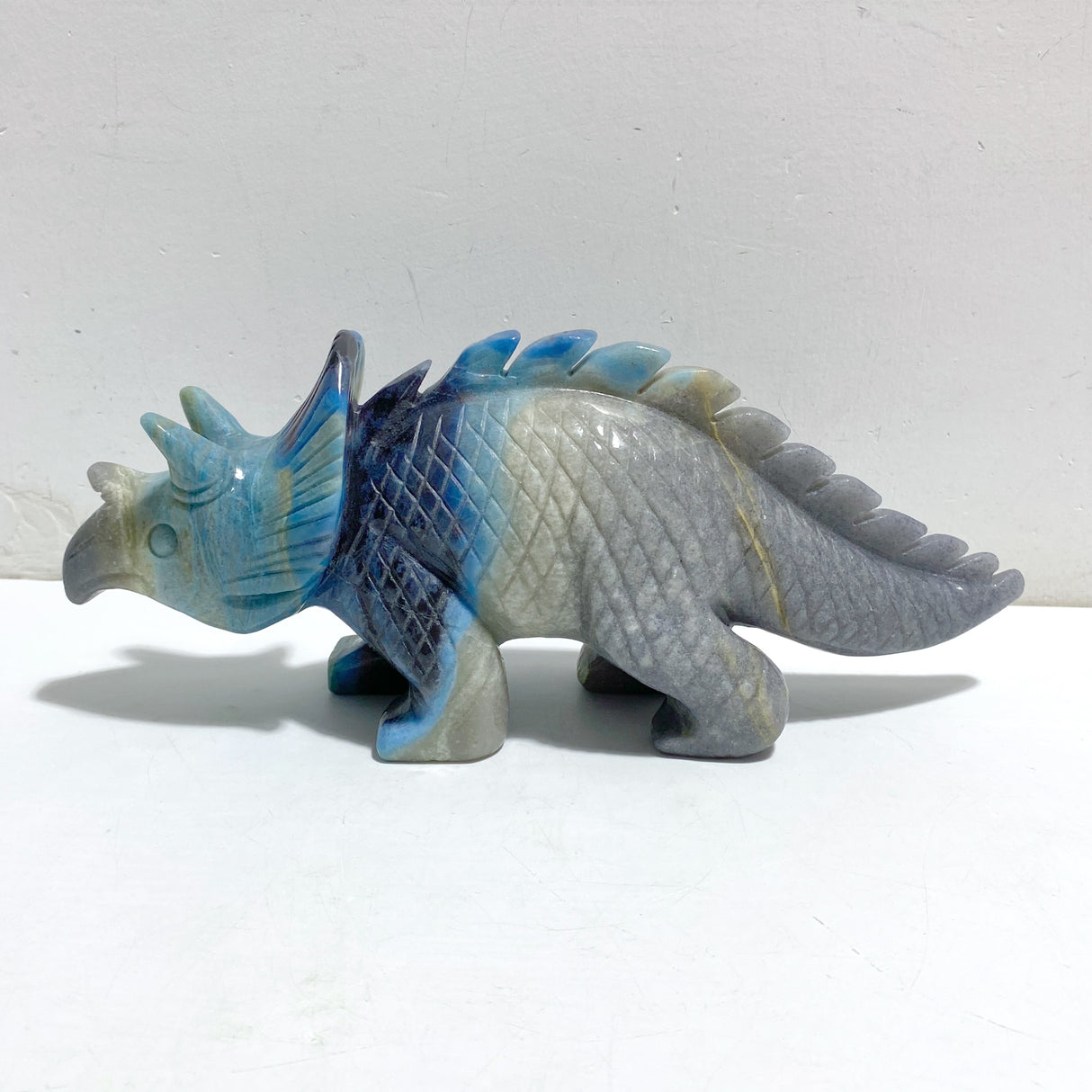 2 Pieces Trolleite Stone Triceratops Three-horned Dinosaur Crystal Carving