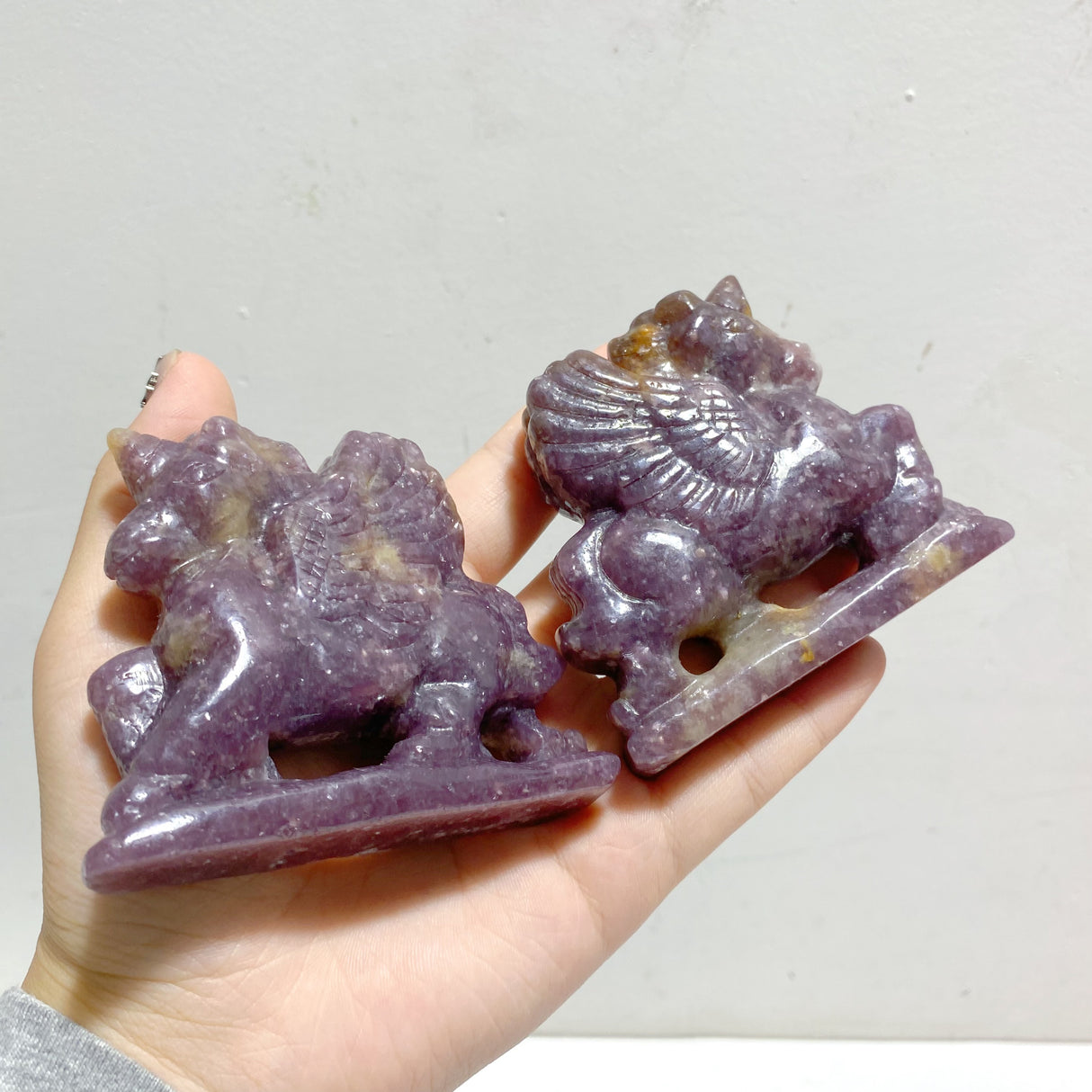 14 Pieces Lepidolite Unicorn Carving Closeout