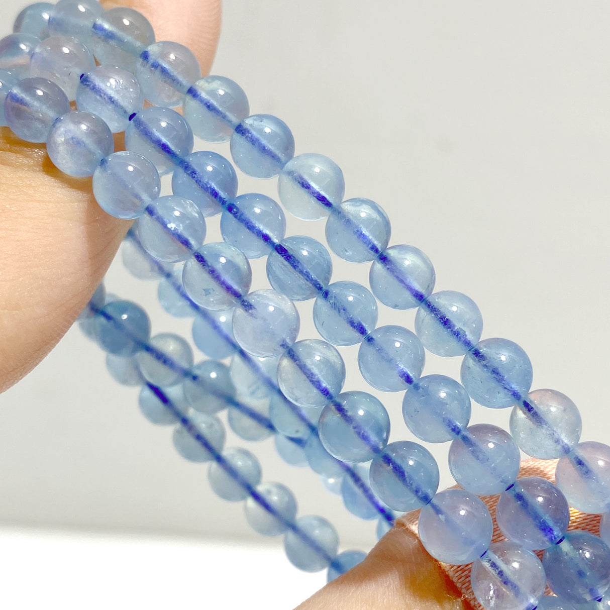 3 Pieces Aquamarine 3-Loop Bracelet For DIY